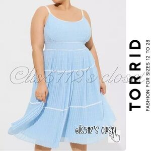 Torrid x Marilyn Monroe Iconic Blue & White Polka Dot Retro Pinup Dress 22 3X
